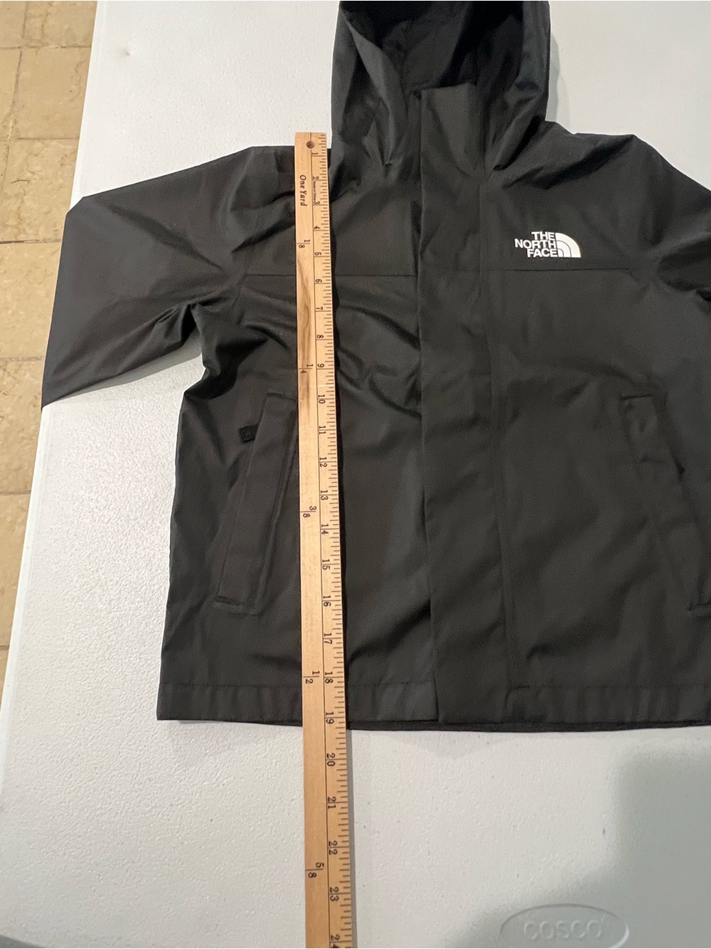 The North Face Black Hooded Raincoat Jacket boys 7-8 - Picture 5 of 12